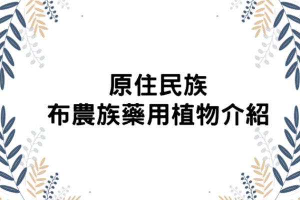 原住民族-布農族藥用植物介紹